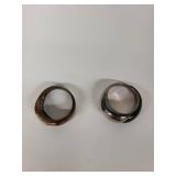 Jade Ring Designed by RLM (Robert Lee Morris) with Brown Ring from Italy Both Rings Size 8