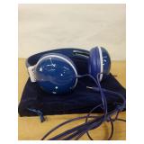 Blue Star Pattern Over-Ear Headphones With Carry Bag