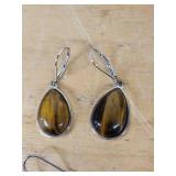 Chaps & Tiger Eye Earrings (Lot of 2 Pairs)