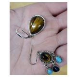 Chaps & Tiger Eye Earrings (Lot of 2 Pairs)