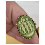 Vintage Cameo & Rhinestone Jewelry Mixed Lot