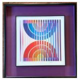 Yaacov Agam Signed Limited Edition Agamograph Framed Op Art Print
