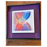 Yaacov Agam Signed Limited Edition Agamograph Framed Op Art Print