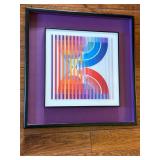 Yaacov Agam Signed Limited Edition Agamograph Framed Op Art Print