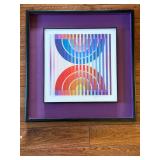 Yaacov Agam Signed Limited Edition Agamograph Framed Op Art Print
