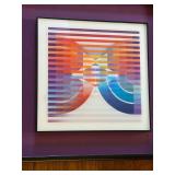 Yaacov Agam Signed Limited Edition Agamograph Framed Op Art Print