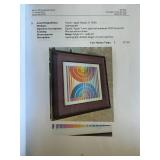 Yaacov Agam Signed Limited Edition Agamograph Framed Op Art Print