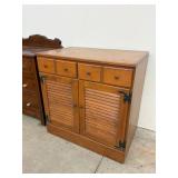 Ethan Allen Baumritter Wooden Sideboard Cabinet 4 Drawer Shutter Doors