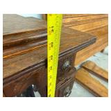 Antique Oak Treadle Sewing Machine Cabinet Base Carved 34x18x29