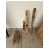 Antique Primitive Wooden Hand Tool Lot Planes Farm Salvage Decor