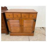 Ethan Allen Baumritter Wooden Sideboard Cabinet 4 Drawer Shutter Doors
