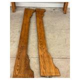 Antique Oak Full Size Bed Frame Carved Floral Headboard 56in Wide