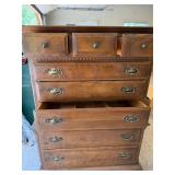 Traditional Chest on Chest Dresser Brown Wood 8 Drawer 55x40x20