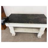 Heavy Duty Wood Workbench w/ 5 In Bench Vise 50x24x33 Shop Table