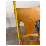 Vintage Oak Rocking Chair Plank Back Country Style 37in Tall Good