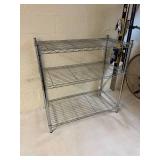 Pair of Chrome Wire Shelving Units 3 Tier Utility Storage Racks 36x18x37