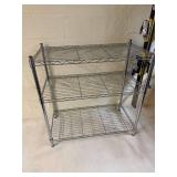 Pair of Chrome Wire Shelving Units 3 Tier Utility Storage Racks 36x18x37