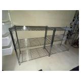 Pair of Chrome Wire Shelving Units 3 Tier Utility Storage Racks 36x18x37