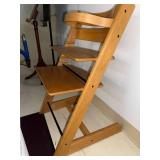 Adjustable Wooden High Chair Stokke Style Beech 31in Good Condition