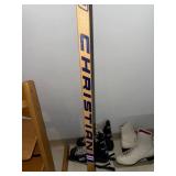 Christian Pro-130 Wood Hockey Stick, Riedell 81 Skates and Figure Skating Lot