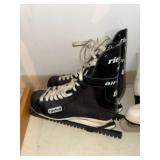 Christian Pro-130 Wood Hockey Stick, Riedell 81 Skates and Figure Skating Lot