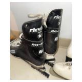 Christian Pro-130 Wood Hockey Stick, Riedell 81 Skates and Figure Skating Lot