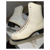 Christian Pro-130 Wood Hockey Stick, Riedell 81 Skates and Figure Skating Lot