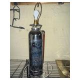 Elkhart Brass Fire Extinguisher Table Lamp Chrome Vintage Decor