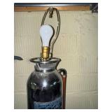 Elkhart Brass Fire Extinguisher Table Lamp Chrome Vintage Decor