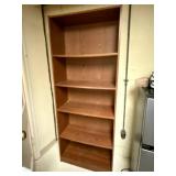 Oak Look 5 Shelf Bookcase Open Shelving Unit Tall Woodgrain Finish