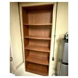 Oak Look 5 Shelf Bookcase Open Shelving Unit Tall Woodgrain Finish