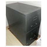 Black Metal 2 Drawer Vertical File Cabinet Office Storage Good