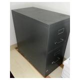 Black Metal 2 Drawer Vertical File Cabinet Office Storage Good