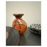 Mixed Studio Pottery Ceramic Decor Lot Bowls Plates Vase Bells Stone