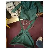 Folding Camping Chair w Adjustable Footrest Green Carry Bag Good