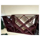 Modular Wine Rack Shelf Set Burgundy Wood Laminate 42in Wide Good