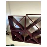 Modular Wine Rack Shelf Set Burgundy Wood Laminate 42in Wide Good