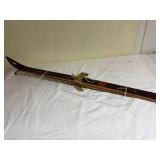 Ãsnes Turski Vintage Wood Ski w/ Metal Binding Norway 47in Decor