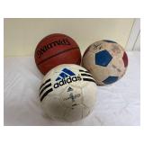 Spalding Adidas Soccer Balls Basketball Rawlings Baseball Lot 4