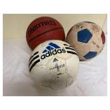 Spalding Adidas Soccer Balls Basketball Rawlings Baseball Lot 4