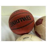 Spalding Adidas Soccer Balls Basketball Rawlings Baseball Lot 4