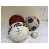 Spalding Adidas Soccer Balls Basketball Rawlings Baseball Lot 4