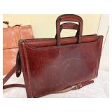 J. Peterman & Vintage Leather Briefcase Attache Bag Lot 2 Brown