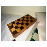 Mixed Chess Set Lot Wood & Plastic Pieces Boards Box Bags See Photos