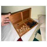 Mixed Chess Set Lot Wood & Plastic Pieces Boards Box Bags See Photos