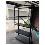 Black 5 Tier Metal Garage Storage Shelving Unit Utility Rack Good