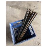 Lot of 10 Steel Adjustment Poles Tubular Support Rods 24in Rusted