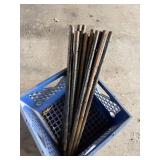 Lot of 10 Steel Adjustment Poles Tubular Support Rods 24in Rusted