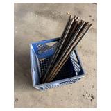 Lot of 10 Steel Adjustment Poles Tubular Support Rods 24in Rusted