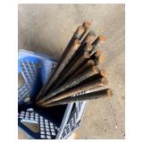Lot of 10 Steel Adjustment Poles Tubular Support Rods 24in Rusted